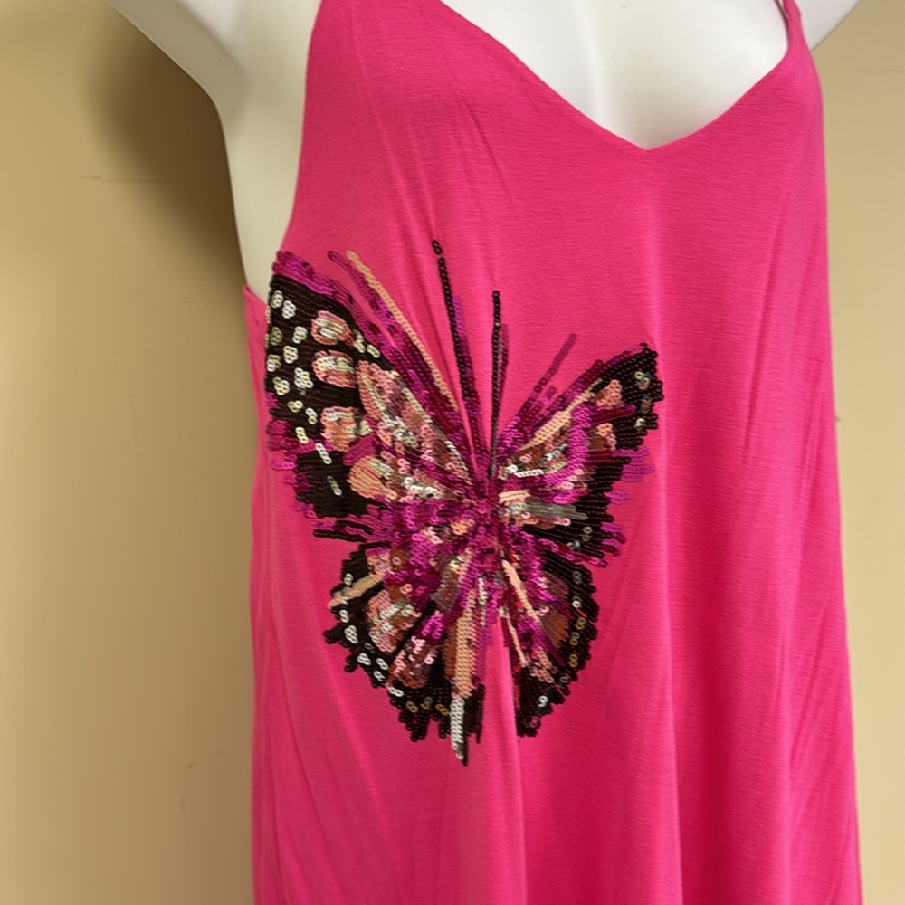 Pink Butterfly Slip Dress - Picture 2 of 8